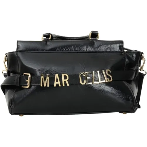 Schwarze Handtasche mit Logodetail - Marc Ellis - Modalova