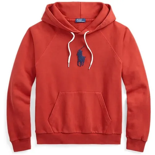 Rotes Hoodie mit Pony-Logo , Damen, Größe: S - Ralph Lauren - Modalova