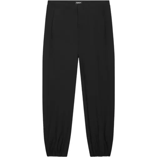 Schwarze Wollweb-Jogger , Damen, Größe: W26 - Dondup - Modalova