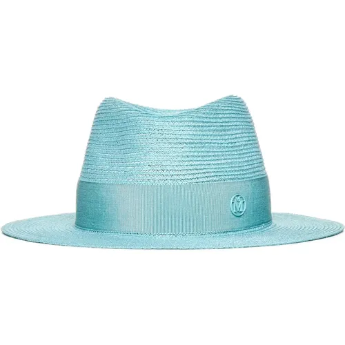 Hemp/Cotton Blend Ribbon Trim Hat , female, Sizes: S - Maison Michel - Modalova
