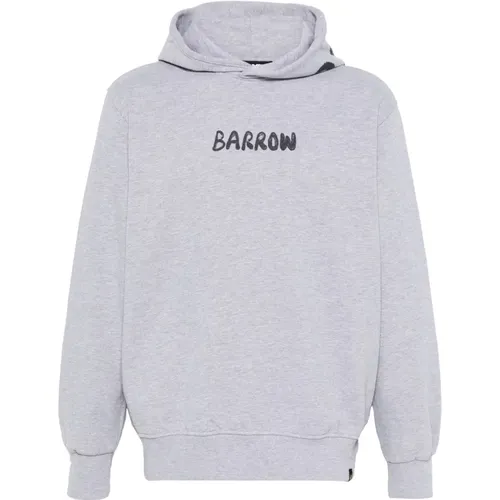 Hellgraue Melange Hoodie , Herren, Größe: XL - BARROW - Modalova