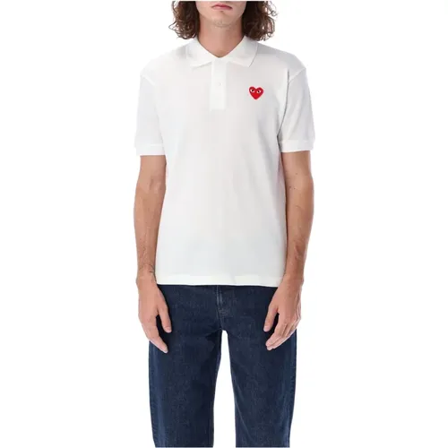 Red Heart Patch Polo Shirt , male, Sizes: XL, L - Comme des Garçons - Modalova