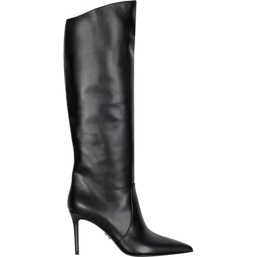 Lederne Tubuläre Stiefel mit Hohem Stiletto-Absatz , Damen, Größe: 38 1/2 EU - Sergio Levantesi - Modalova