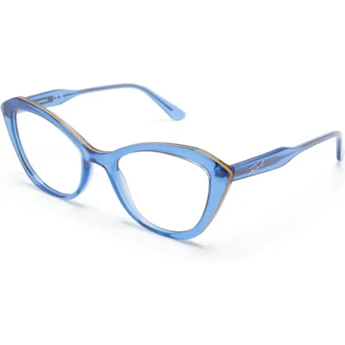 Blaue Optische Brille mit Originalzubehör , Damen, Größe: 52 MM - Karl Lagerfeld - Modalova
