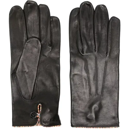 Leather Striped Trim Gloves , male, Sizes: L, S - Paul Smith - Modalova