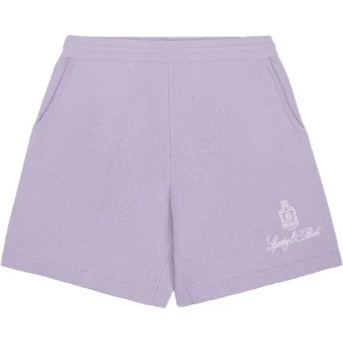 Cashmere Short in Soft Lilac , female, Sizes: S, M - Sporty & Rich - Modalova