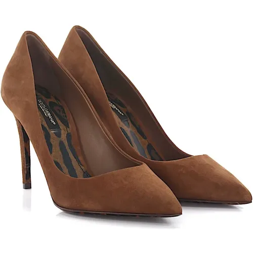 Elevate Your Style with Leather Heels , female, Sizes: 3 UK - Dolce & Gabbana - Modalova