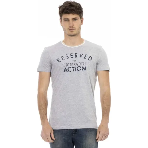 Casual T-Shirt mit kurzen Ärmeln und Rundhalsausschnitt , Herren, Größe: L - Trussardi - Modalova