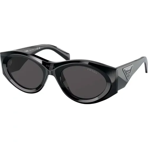 Dark Grey Sunglasses , female, Sizes: 53 MM - Prada - Modalova