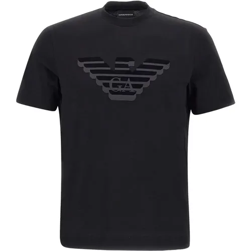 Mens Cotton T-shirt with Maxi Logo , male, Sizes: 2XL - Emporio Armani - Modalova