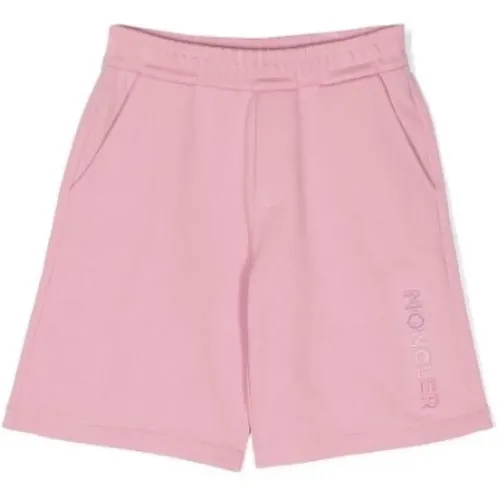 Rosa Baumwoll-Bermuda-Shorts für Kinder - Moncler - Modalova