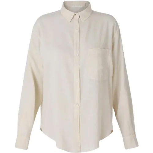 Klassisches Hemd aus Naturgefärbter Baumwolle und Wolle , Damen, Größe: XS - Pomandère - Modalova