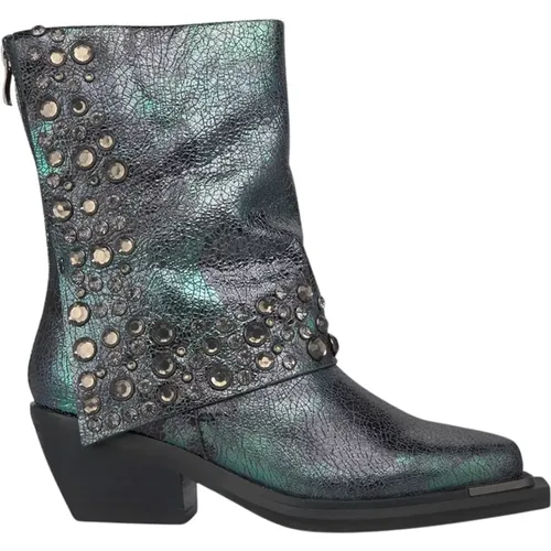 Studded pleat bootie , female, Sizes: 6 UK, 3 UK, 5 UK - Alma en Pena - Modalova