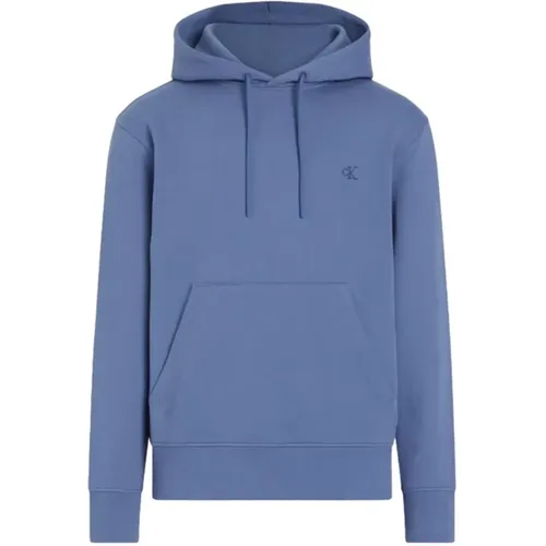 Kapuzenpullover mit geripptem Saum in Regular Fit , Herren, Größe: M - Calvin Klein Jeans - Modalova