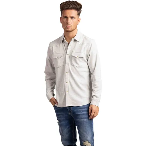 Mens Grey Western Knit Shirt , male, Sizes: XL, M, S - Guess - Modalova