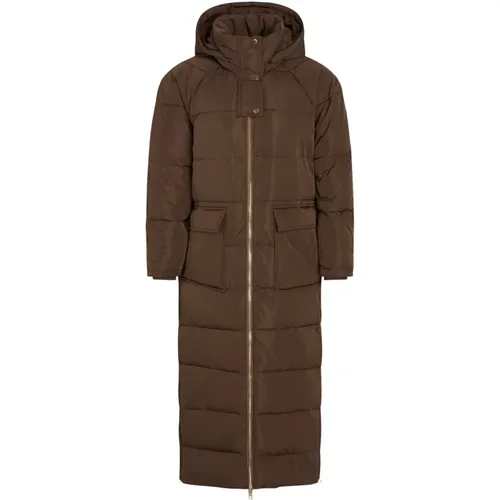 Stylish Long Down Jacket in Bitter Chocolate , female, Sizes: XL, XS, L, S, M, 2XL - RUE de Femme - Modalova