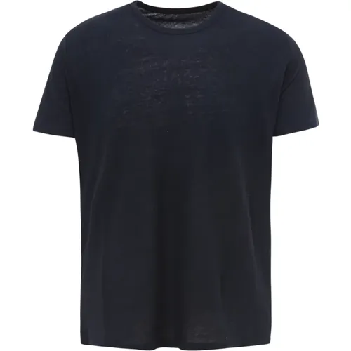 Stilvolles Blaues Baumwoll- und Kaschmir-T-Shirt , Herren, Größe: M - Original Vintage - Modalova
