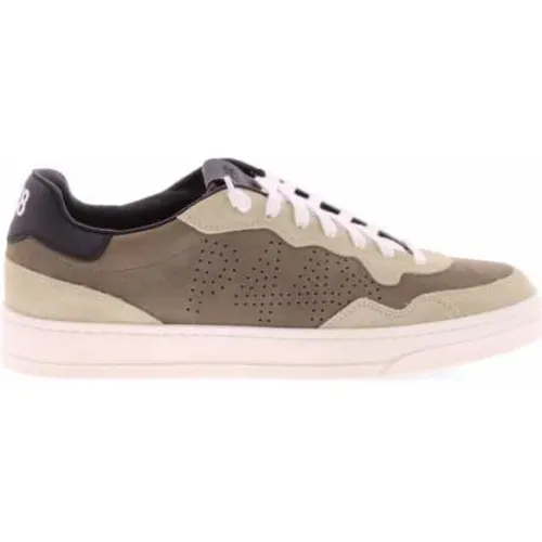 Beige Suede Sneakers with Black Spoiler , male, Sizes: 7 UK, 9 UK - P448 - Modalova