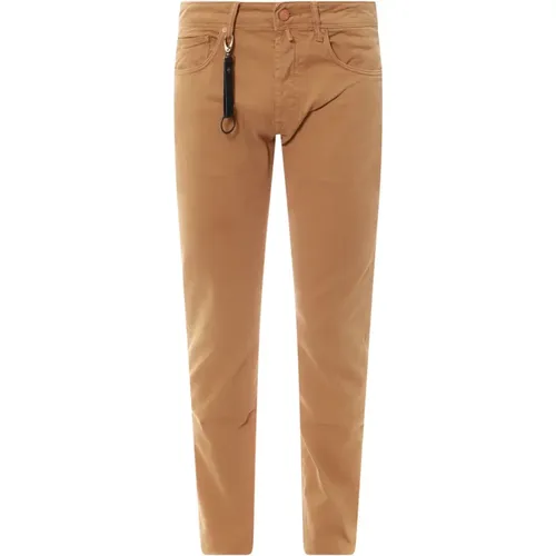 Trousers with Button Closure , male, Sizes: W38, W40 - Incotex - Modalova