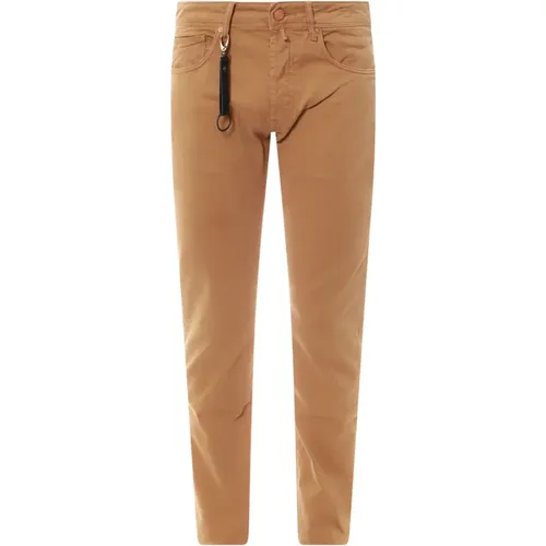 Trousers with Button Closure , male, Sizes: W38, W42, W40 - Incotex - Modalova