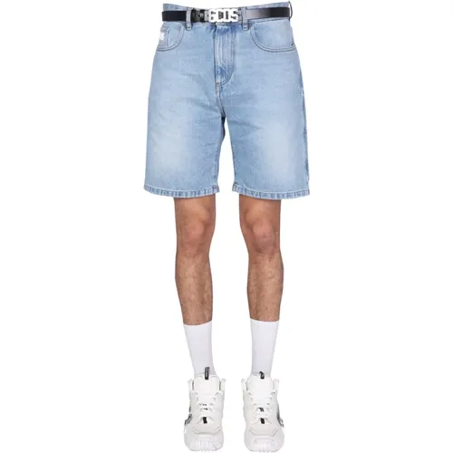 Logo Bermuda Denim Shorts Stylish Men , male, Sizes: W33 - Gcds - Modalova