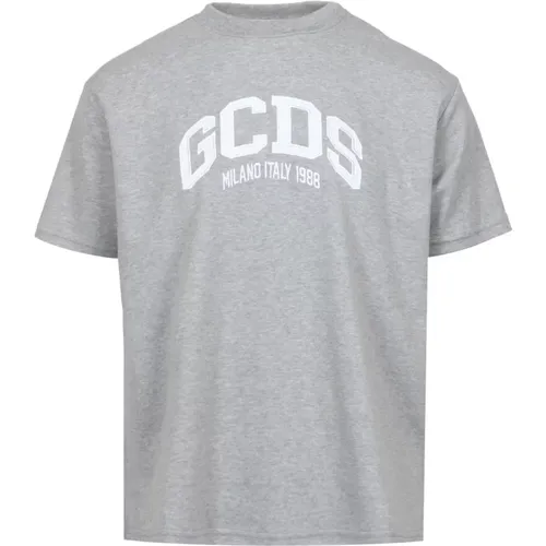 Logo Loose Rundhals Baumwoll T-Shirt , Herren, Größe: L - Gcds - Modalova