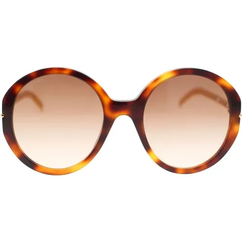 Oversized Runde Sonnenbrille mit Metall-Details und Ketten - Gucci - Modalova