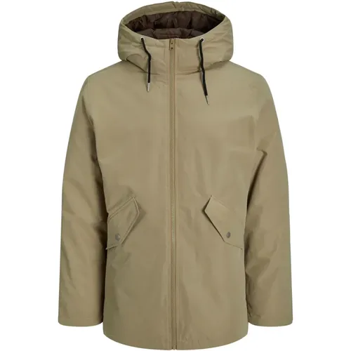 Wasserabweisende Parka Loop Jacke Zwei Taschen , Herren, Größe: S - jack & jones - Modalova