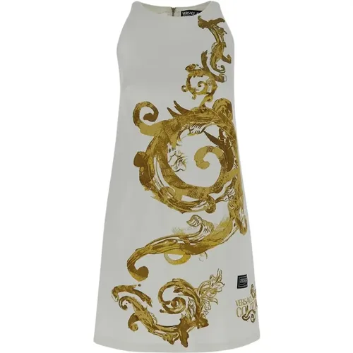 Elegant Baroque Cotton Dress , Damen, Größe: XS - Versace Jeans Couture - Modalova