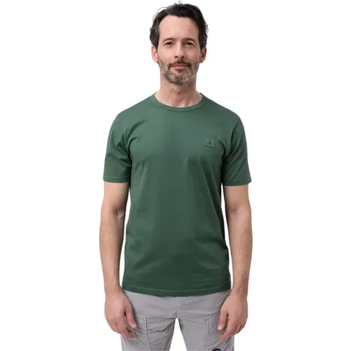 Grünes Logo T-Shirt in Filo di Scozia , Herren, Größe: XL - C.P. Company - Modalova