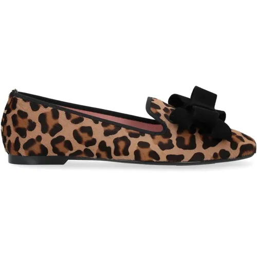 Animal Print Pony Leather Loafer , female, Sizes: 3 UK - Pretty Ballerinas - Modalova