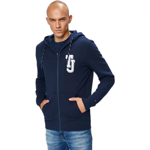 Blaue Zip-Hoodie mit TH-Logo - Tommy Jeans - Modalova