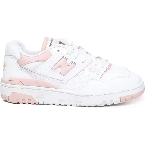 Eco-Leder Sneakers, Weiß/Rosa , Damen, Größe: 35 EU - New Balance - Modalova