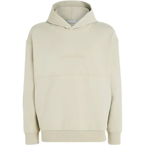 Grüner Hoodie mit Bio-Baumwolle , Herren, Größe: L - Calvin Klein - Modalova