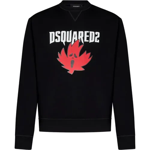 Horror Maple Leaf Sweatshirt , male, Sizes: M, L, XL - Dsquared2 - Modalova