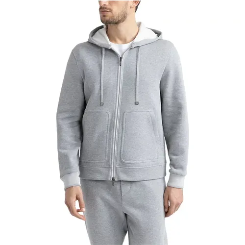 Gebürsteter Melange-Pure-Cotton-Sweatshirt , Herren, Größe: XL - PESERICO - Modalova