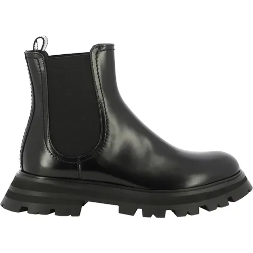 Chelsea Boots aus gebürstetem Leder - alexander mcqueen - Modalova