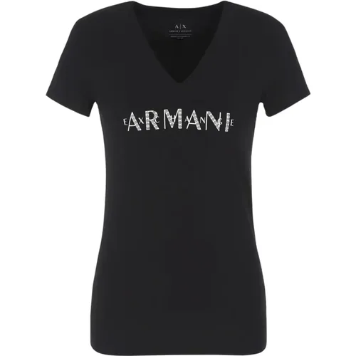 Womens Short Sleeve T-Shirt , female, Sizes: M, S - Armani Exchange - Modalova