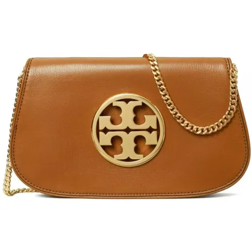 Reva Logo-Plaque Clutch Bag , female, Sizes: ONE SIZE - TORY BURCH - Modalova