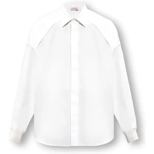 Shirt with concealed placket , male, Sizes: M - alexander mcqueen - Modalova