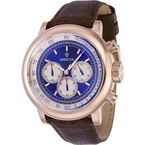 Vintage Quarzuhr - Blaues Zifferblatt - Invicta Watches - Modalova