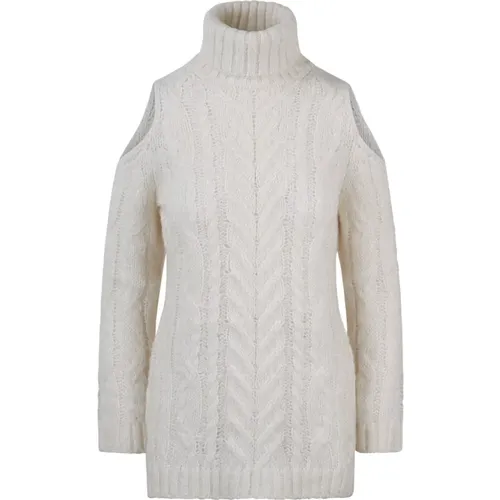 Alpaca Cable Turtleneck with Open Shoulders , female, Sizes: M, XS, S - P.a.r.o.s.h. - Modalova