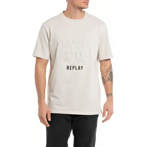 Herren Baumwoll T-Shirt,Herren T-Shirt aus 100% Baumwolle - Replay - Modalova