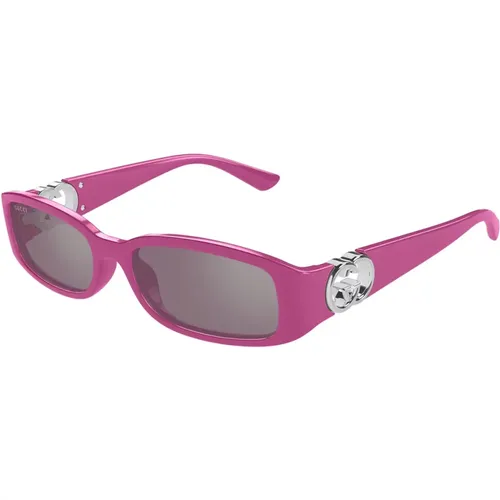 Stilvolle Sonnenbrille mit rosa Gläsern , Damen, Größe: 54 MM - Gucci - Modalova