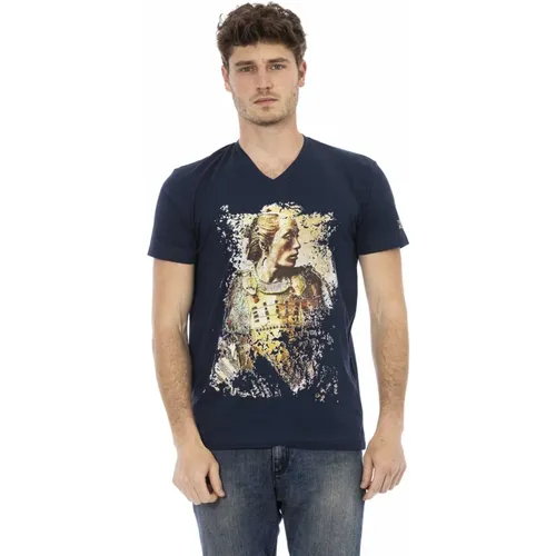 Kurzarm V-Ausschnitt T-Shirt , Herren, Größe: 3XL - Trussardi - Modalova