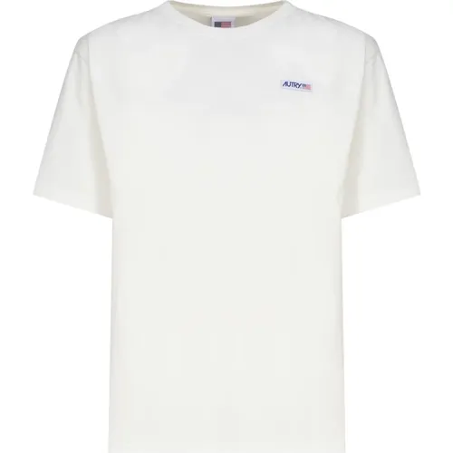 Cotton Logo T-shirt , female, Sizes: L, S, XL, XS, M - Autry - Modalova