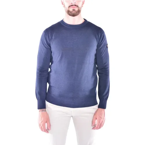 Extra Fine Merino Wool Sweater with Sleeve Badge , male, Sizes: M, XL - PAUL & SHARK - Modalova