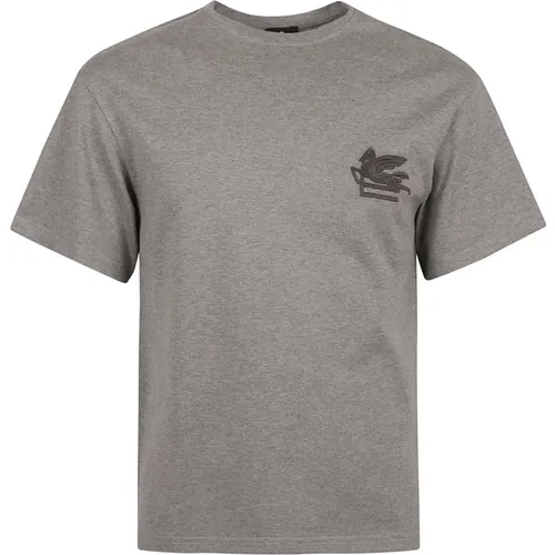 Grey Pegaso-Embroidered T-Shirt , male, Sizes: S - ETRO - Modalova