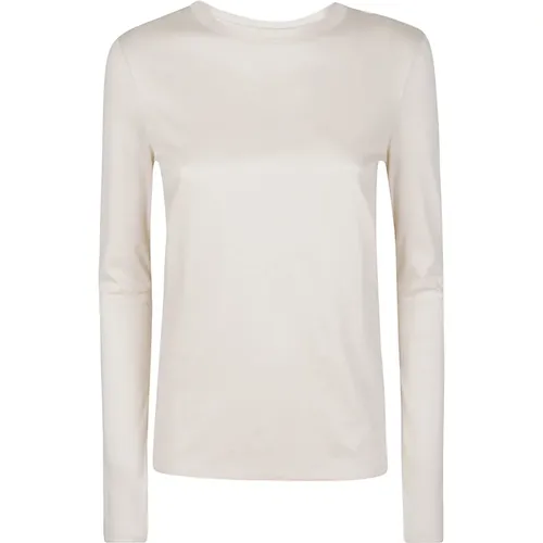 Long Sleeve Round Neck Tencel Cotton , female, Sizes: L, M, XS, S, XL - Eleventy - Modalova