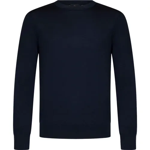 Navy Wool Knit Crewneck Sweater , male, Sizes: 2XL, M, L, XL - Brioni - Modalova